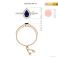 thumbnail image 4 of ANGARA Natural Floating Pear-Shaped Sapphire Bolo Ring with Halo in 14K Rose Gold for Women (Size-6x4mm) | September Birthstone, Anniversary, Jewelry Gift for Women | Natural Blue Sapphire Ring, 4 of 9