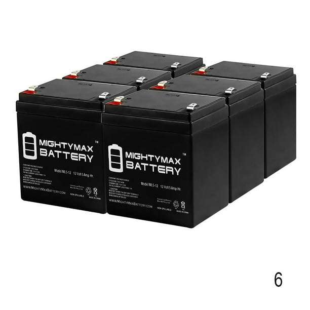 12V 5AH Battery Remplace Engager LED Kit de Sortie Électrique - Pack de 6