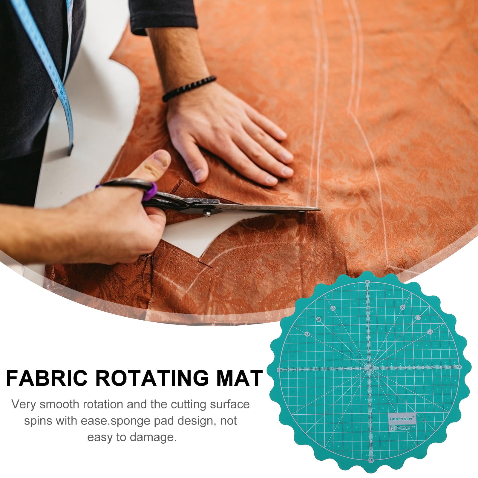 WORGEOUS 2 pcs Fabric Rotary Mat Quilt Fabric Doing Craft Sewing Projects Rotating Mat