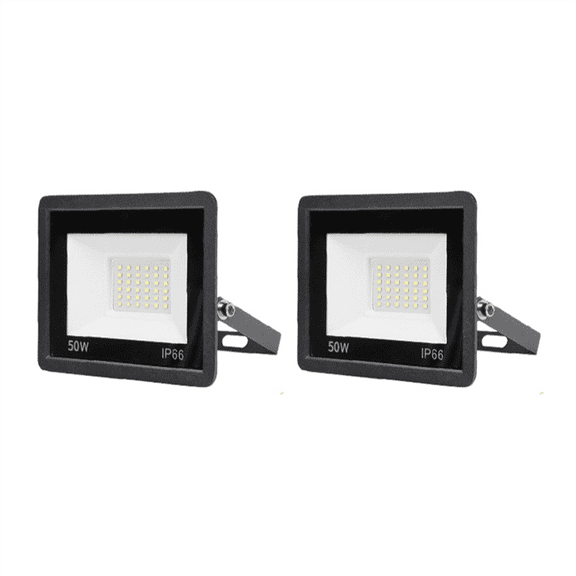 2Pcs Outdoor Security Lights 50W Super Bright PIR LED Light with External Power IP66 Waterproof Floodlight