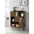 thumbnail image 6 of Pemberly Row Mid-century 3 Tier Wooden Cubby Bookcase in Walnut, 6 of 7