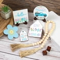 thumbnail image 6 of IUAMXWU Hello Spring Theme Welcome Spring Layered Tray Decoration Cute Small Flower Wooden Decorations for Home Kitchen Dining Room Shelf Tabletop Spring Decor (excluding Tray), 6 of 6