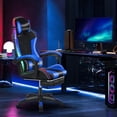 thumbnail image 5 of Xinwanna Reclining Gaming Chair Support 400lb, Ergonomic Gamer Chair with Footrest & Lumbar Support & Headrest, Height Adjustable Gaming Chairs for Adults and Kids (Black & Blue), 5 of 8