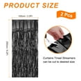 thumbnail image 2 of Uxcell 2 Pcs Black Foil Curtain Backdrop,3.3ft x 8.2ft Tinsel Foil Fringe Curtain, 2 of 6