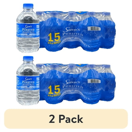 (2 pack) Sam's Purified Drinking Water, 10 fl oz, 15 Count