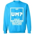 thumbnail image 2 of OXI Crewneck Sweatshirt - Um The Element of Confusion,Basic Casual Sweatshirts for Men's and Women Fleece Sweatshirt Long Sleeve- Sapphire 3X-Large, 2 of 2