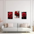 thumbnail image 4 of ZHONGYUTONG Red Rose Canvas Wall Art 3 Pieces Elegant Rose Flower Painting Prints Blooming Floral Picture Romantic Artwork Home Decor Framed (11.00" x 14.00" x 3PCS), 4 of 6