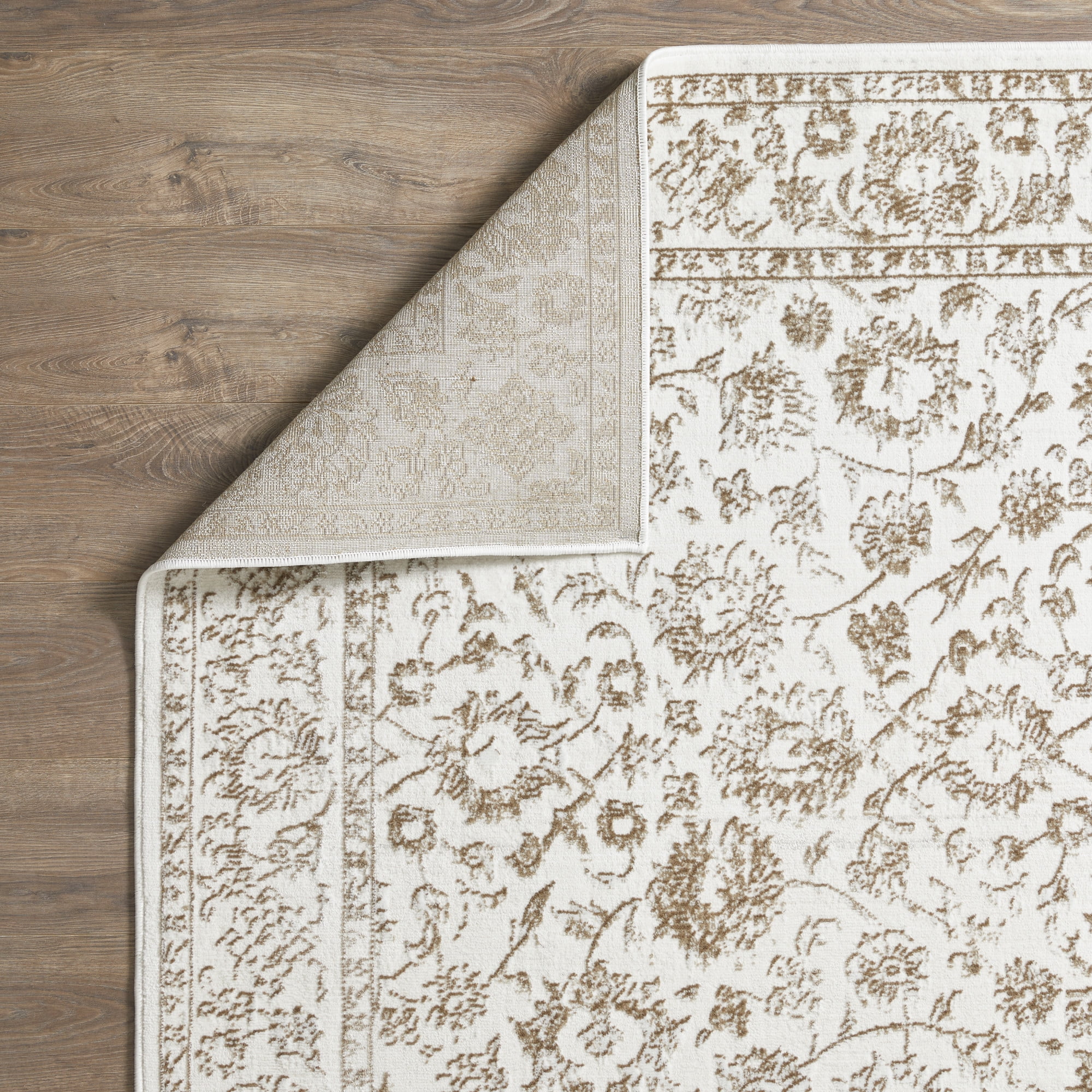 Loomaknoti Aysal Alazah 4' x 6' Cream Floral Indoor Area Rug