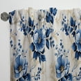 thumbnail image 3 of Designart "Trellis Of Cobalt Blue Cameos I" Floral Curtain Panels, 3 of 6