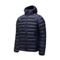 thumbnail image 2 of LYSMORA Mens Lightweight Hooded Puffer Jacket Full Zip Warm Insulated Winter Travel Coat Zipper Side Pockets, 2 of 8