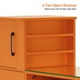 thumbnail image 5 of BarberPub Makeup Vanity Desk with Storage Drawer and Cabinet, Nail Desk with Glass Top, 5 of 7
