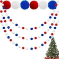 thumbnail image 7 of TETOU 3 Pack Pom Pom 4th of july Garland,Patriotic Red White Blue Felt Ball Garland Party Decor Supplies for Independence Day Memorial Day Veterans Day, 7 of 7