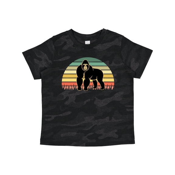 Inktastic Gorilla Retro Sunset Jungle Animal Boys or Girls Toddler T-Shirt
