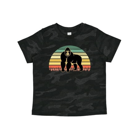 

Inktastic Gorilla Retro Sunset Jungle Animal Gift Toddler Boy or Toddler Girl T-Shirt