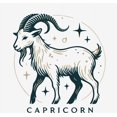 thumbnail image 2 of Capricorn Zodiac Sign Adult White Crew Neck Long Sleeve Tee-Medium, 2 of 6