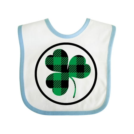 

Inktastic St Patricks Buffalo Plaid Shamrock Gift Baby Boy or Baby Girl Bib