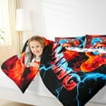 thumbnail image 4 of Manfei Teens Video Game Full Size Comforter Sets,Console Game Lover Bedding Comforter Set,Gradient Red Blue Bedding Sets For Kids,Microfiber Bedroom Decor Reversible,3-Piece, 4 of 8