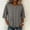 *Gray, variant on ClodeEU Women's Crew Neck 3/4 Sleeve Button Down Blouse,Casual Loose-Fit Linen Blend Shirt Beige,Women's Plus L