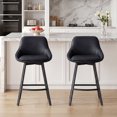 thumbnail image 5 of ONEVOG 25.6" Swivel Counter Stools Set of 3,Pu Leather Upholstered Bar Stools with Full Back,Modern Counter Height Bar Stools with Black Metal Legs for Kitchen Island,Black, 5 of 12