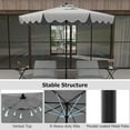 thumbnail image 5 of PetFurnish 9 FT Ruffled Patio Umbrella with Push Button Tilt, Crank, 8 Ribs, Outdoor Heavy-Duty Market Table Umbrella for Yard Garden Pool-Grey, 5 of 11