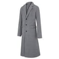thumbnail image 6 of jjayotai Mens Tops Clearance Men's Casual Trench Coat Slim Fit Notched Collar Long Jacket Overcoat Single Breasted Soft Overcoat With Pockets, 6 of 8