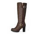 thumbnail image 3 of Pennysue Women's Fashion Knee High Boots With Chunky Heel Winter Warm Size Zippers Boots With Buckle Design Size 8M, 3 of 6