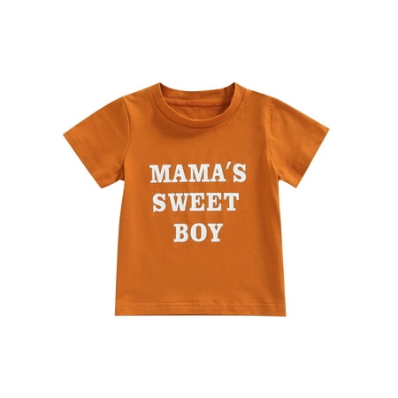 

Bagilaanoe Toddler Baby Boys Girls Casual T-shirt Summer Letter Print Short Sleeve Round Neck Tops