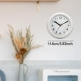 thumbnail image 4 of Reloj de baño sin tictac, ligero, minimalista, resistente al agua, con ventosa Blanco, 4 of 9