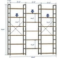 thumbnail image 2 of Sitebo Trading Triple Column 6 Tier Bookshelf, Bookcase with 17 Open Display Shelves, Adjustable Rustic Industrial Style Book Shelves, Modern Bookshelves for Bedroom, Living Room and Home Office, 2 of 7