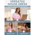 thumbnail image 5 of Casual Nights Women's Snap Front House Dress, Lightweight Short Sleeve Cotton-Poly Knit Duster Robe with Pockets, Mid-Calf, Plaid Light Pink X-Large, 5 of 6