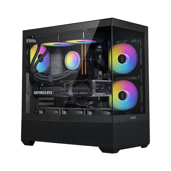 Caja de PC SAMA V40 Full View ARGB USB‑C Negra