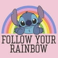 thumbnail image 2 of Girl's Lilo & Stitch Follow Your Rainbow Stitch  Graphic Tee Light Pink Small, 2 of 4