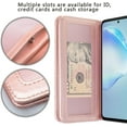 thumbnail image 3 of For Samsung Galaxy S20 Plus/S20+ Case Flip Holster Pouch Cover [Kickstand] for Girls Women Wallet for Galaxy S20 Plus - Glitter Rose Gold, 3 of 5