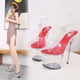thumbnail image 5 of Modelo pasarela zapatos de mujer Sandalias finas de cristal transparentes, cómodas y transpirables, tacón súper alto, 5 of 6
