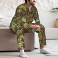 thumbnail image 5 of Mens Pajamas Set, Artistic Cute Lizard Chameleon Green Button Down Long Sleeve Loungewear Sleepwear Pjs sets for Men, 5 of 5