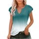 thumbnail image 1 of Fiudx Tops para Mujer Blusa de Camiseta de Manga Corta con Cuello En V y Estampado Degradado a La Moda para Mujer, 1 of 4