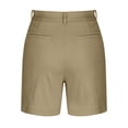 thumbnail image 4 of Women's Summer Casual Twill Solid Color Shorts with Pockets - Polyester Spandex Lounge and Outdoor Shorts, 4 of 8