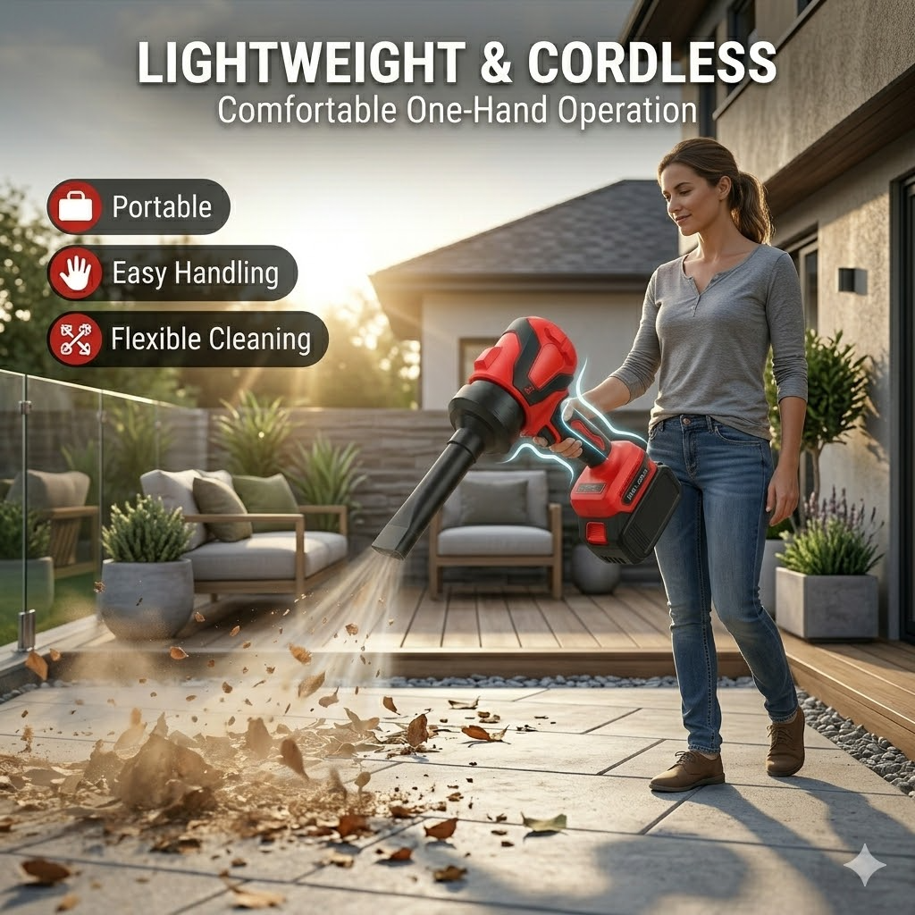 Camkey 21V Cordless Leaf Blower Vacuum with 2 Batteries photo 6
