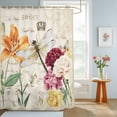 thumbnail image 4 of Dragonfly Flowers Shower Curtains for Bathroom, Farmhouse Spring Floral Vintage Waterproof Fabric Shower Curtain, Decorative Bathroom Curtain for Bathtub, 72"x78" , No Hooks Included, 4 of 9