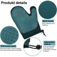 thumbnail image 3 of (Verde menta) Guantes de aseo 2 guantes de masaje para perros y gatos, cepillo suave para quitar el pelo, eficaz liberación de moho, guante ajustable para mascotas, guantes de silicona para quitar el, 3 of 5