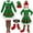 z-Green2533, variant on VNKIDY Christmas Children Boys Teenagers 5PC Outfits Sets Tops Pants Hats Socks Belt Green Outfits Sets Birthday