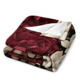 thumbnail image 3 of Elegant Burgundy Floral Blanket Vintage Gold Burgundy Flowers Leaves Throw Blanket 50"x60" Soft Cozy Microfiber Throw Blanket Couch Sofa Throw Blanket for Adults And Children, 3 of 6