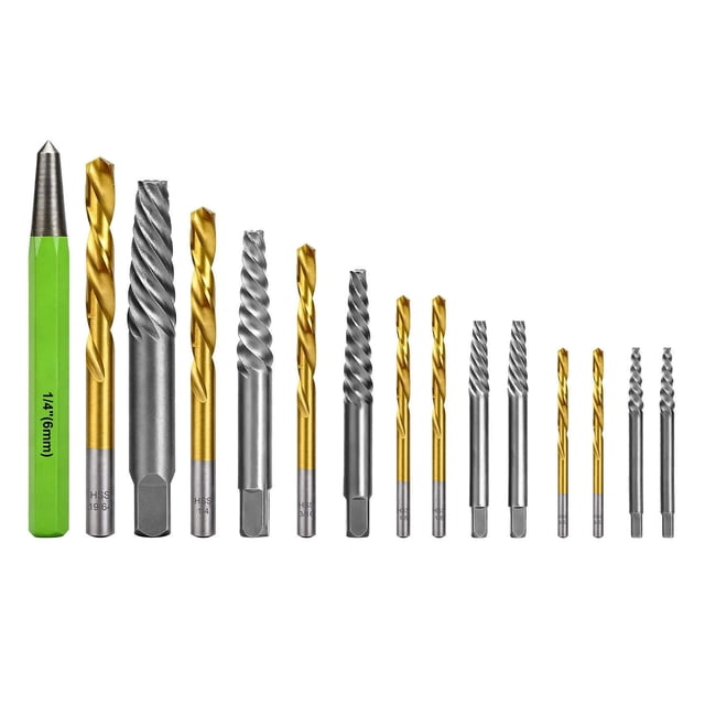 TAPDRA 15 Piece Screw Extractor Drill Bit Set With Centre Punch Storage Case For Metal Wood DIY Industrial Application