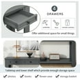 thumbnail image 5 of EUROCO 63" 4-Drawers Console Table Sofa Table, Solid Wood Funiture with Long Bottom Shelf for Entryway, Tan, 5 of 8