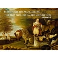 thumbnail image 2 of ArtsyQuotes 18x14 White Modern Wood Framed Museum Art Print Titled - Bible Verse Quote Matthew 5:9, Edwin Austin Abbey - Peaceable Kingdom, 2 of 4
