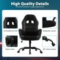 thumbnail image 3 of PC Gaming Chair Ergonomic Office Chair 250LBS Desk Chair with Lumbar Support Arms Headrest High Back PU Leather Racing Chair Rolling Swivel Executive Computer Chair for Adults, Black, 3 of 7