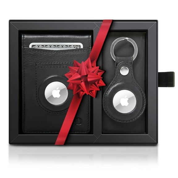 Access Denied RFID Blocking Men's Bifold Wallet with AirTag Key Chain Holder, Black