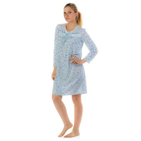 

Casual Nights Women s Long Sleeve Floral Embroidered Night Gown