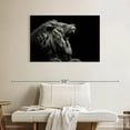 thumbnail image 2 of Elephant Stock Roaring Lion Head Wall Art - Horizontal Canvas Wall Art - Living Room Wall Decor - Animal Canvas - Black And Gray Decor - 39" x 26", 2 of 8