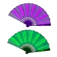 thumbnail image 1 of 2 piezas de accesorios de decoración de ventilador plegable de mano, suministros duraderos de luz para cumpleaños, club nocturno, , fiesta, boda, Navidad Hugo Abanico plegable, 1 of 10